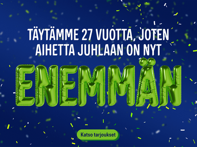 Täytämme 27 vuotta, joten aihetta juhlaan on nyt enemmän.