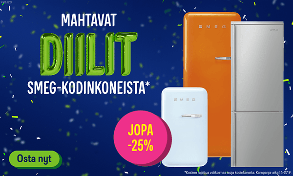 Jopa 25 % alennus Smeg-kodinkoneista!