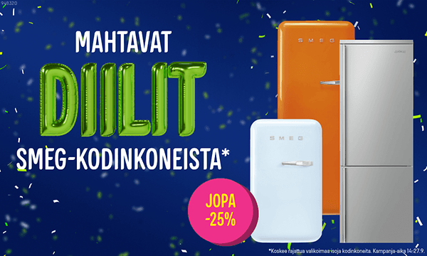 Jopa 25 % alennus Smeg-kodinkoneista!