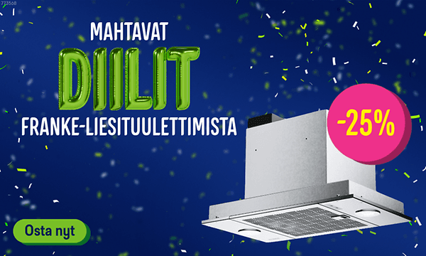 Jopa 25 % alennusta Franke-liesituulettimista.