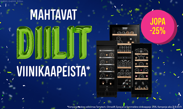 Jopa 25 % alennusta viinikaapeista.