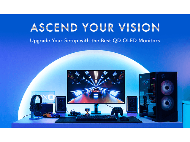 MSI-näytöt ja teksti "Ascend your vision"