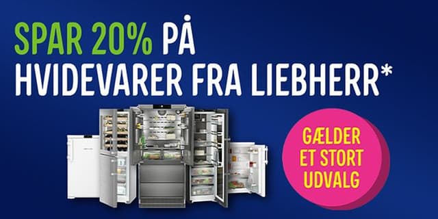 Spar op til 20% på et stort udvalg af hvidevarer fra Liebherr*