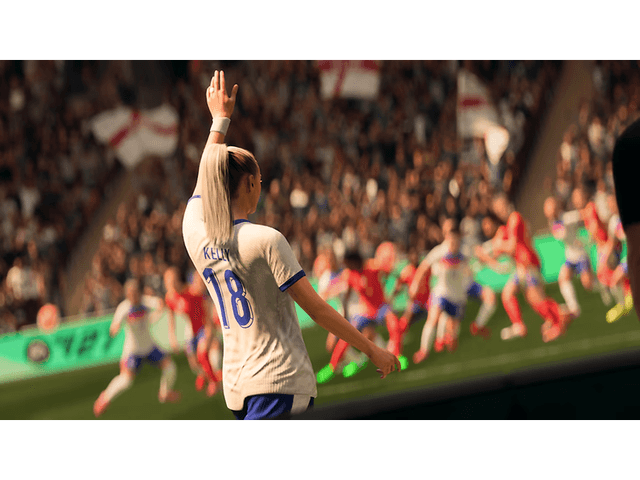 EA SPORTS FC™ 27 – scene fra en kamp hvor spilleren Kelly løfter en arm