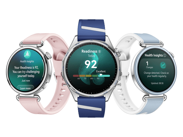HUAWEI WATCH GT 7 i tre forskellige farver med dagsformsanalyse