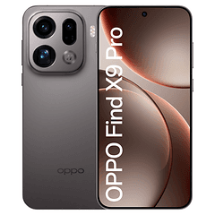 OPPO Find X9 Pro -älypuhelin edestä ja takaa kuvattuna valkoista taustaa vasten