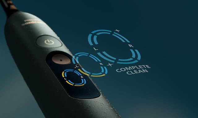 Philips Sonicare DiamondClean-skjerm som viser tilbakemelding på tannpussen.