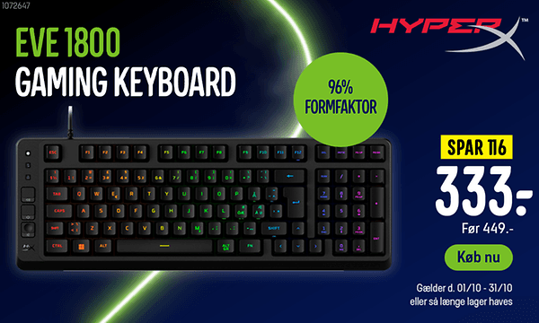 Hyper X Eve 1800 Gaming Keyboard
