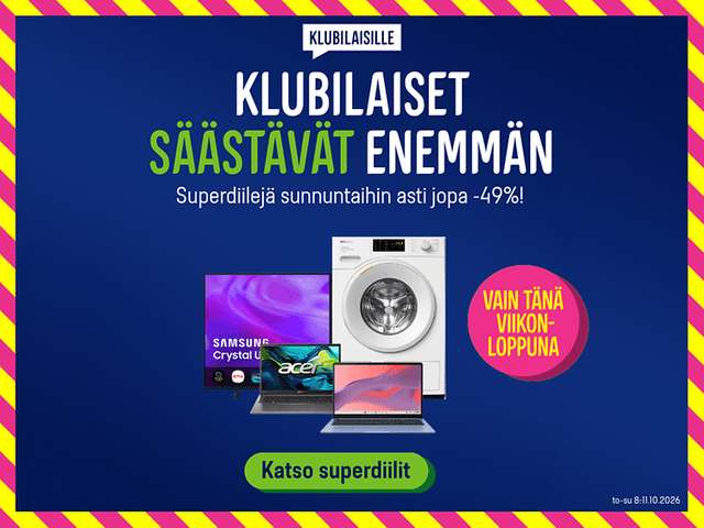 Viikonlopun superdiilit on täällä! Klikkaa banneria ja katso tarjoukset.