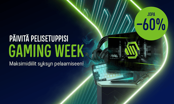 Päivitä pelisetuppisi! Gaming week. Maksimidiilit syksyn pelaamiseen! 
