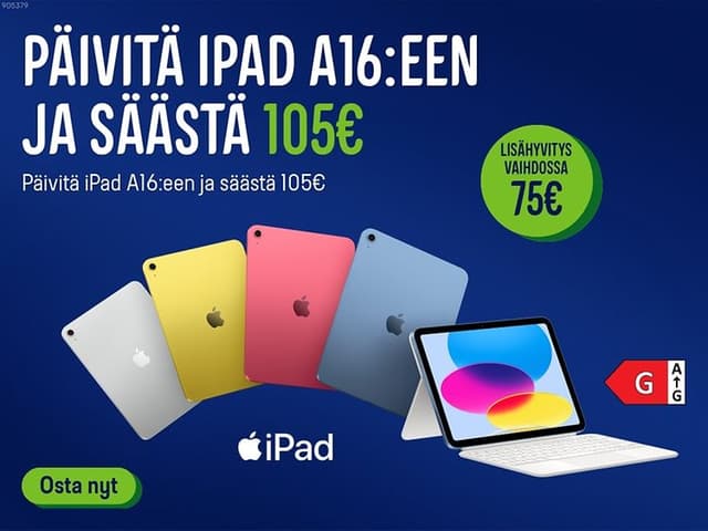 Päivitä iPad ja säästä! Lue lisää klikkaamalla banneria.