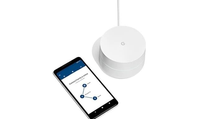 smarttelefon og router for sammenkobling til mesh-nettverk