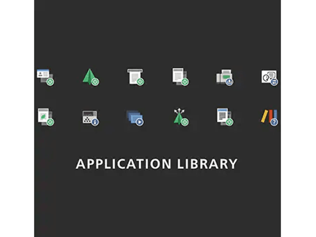 Skärmbild av i-SENSYS applikationsbibliotek.