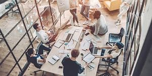 busy modern office space