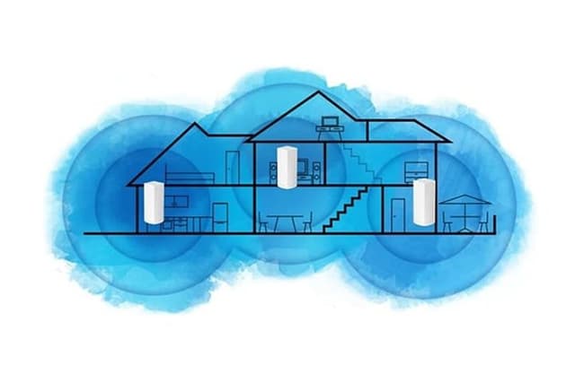 illustration af wifi-dækningen i et hus