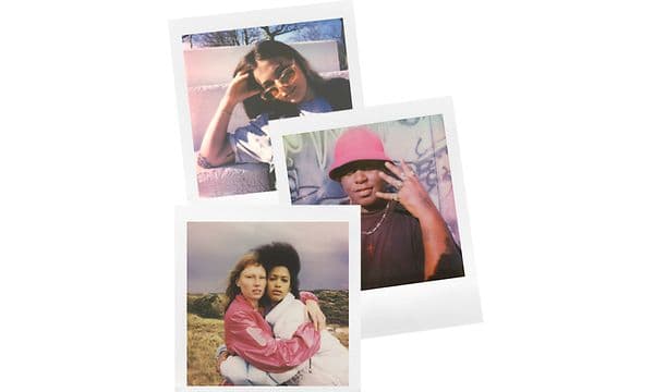 Kollasj med tre polaroidbilder